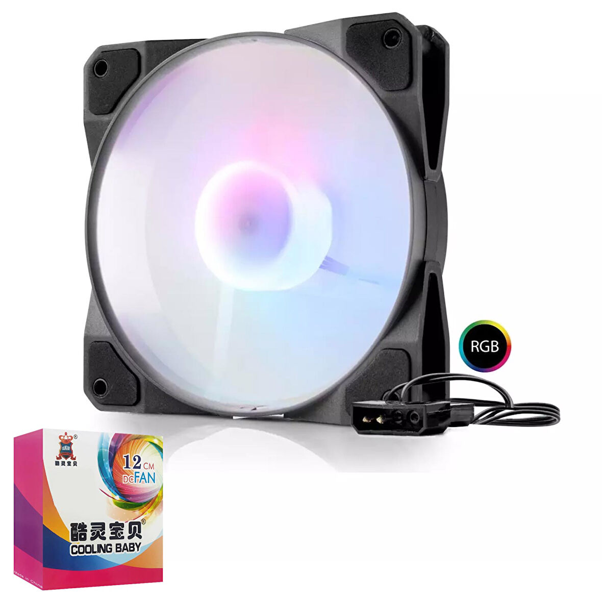 HADRON HDX-1517 Kasa Fanı 12cm Rgb Ledli