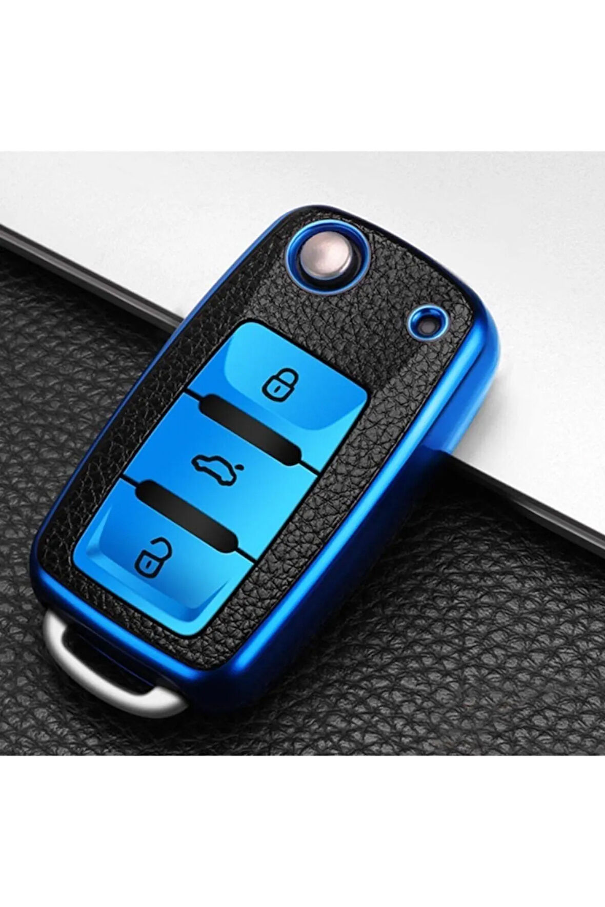 Vw Caddy Süperlüx Sustalı Anahtar Kılıfı A+ Kalite Mavi