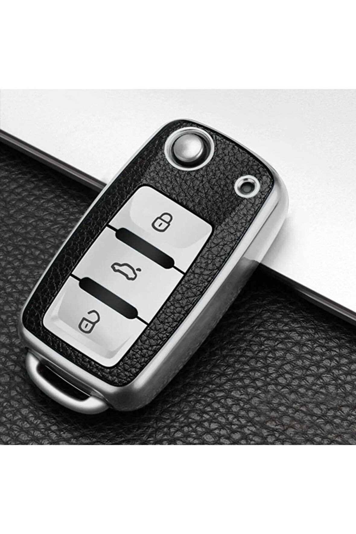 Seat Leon Mk2 Süperlüx Sustalı Anahtar Kılıfı A+ Kalite Gri