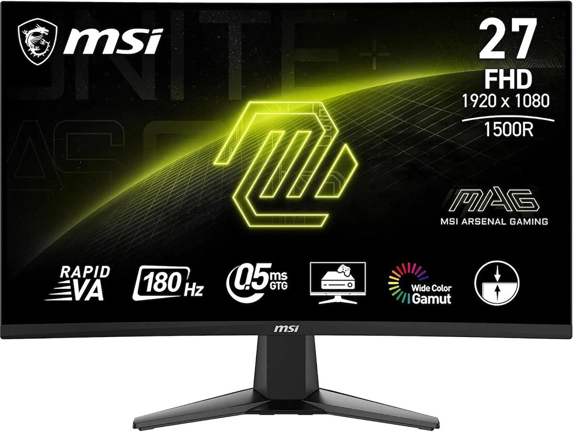 MSI MAG 27C6F 27" 0.5 ms Full HD Curved 180 Hz Oyuncu Monitörü