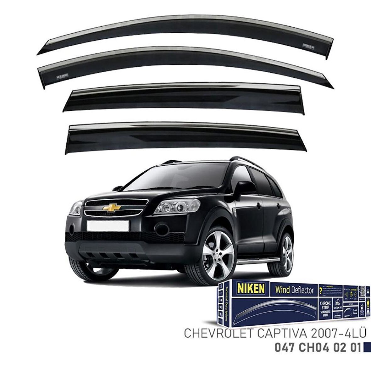 Chevrolet Captiva Niken Kromlu Cam Rüzgarlığı 4lü Set 2007 ve Üstü