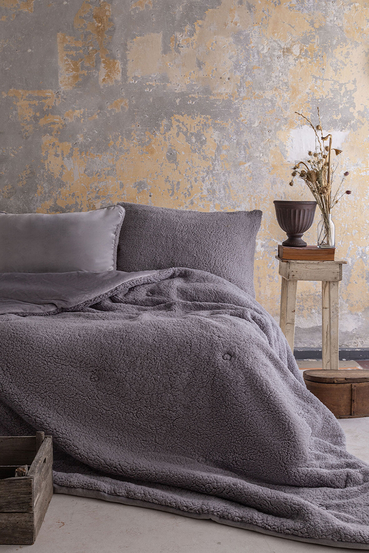 Apricitas Home Basic Softly Gri Tek Kişilik Yorgan Seti