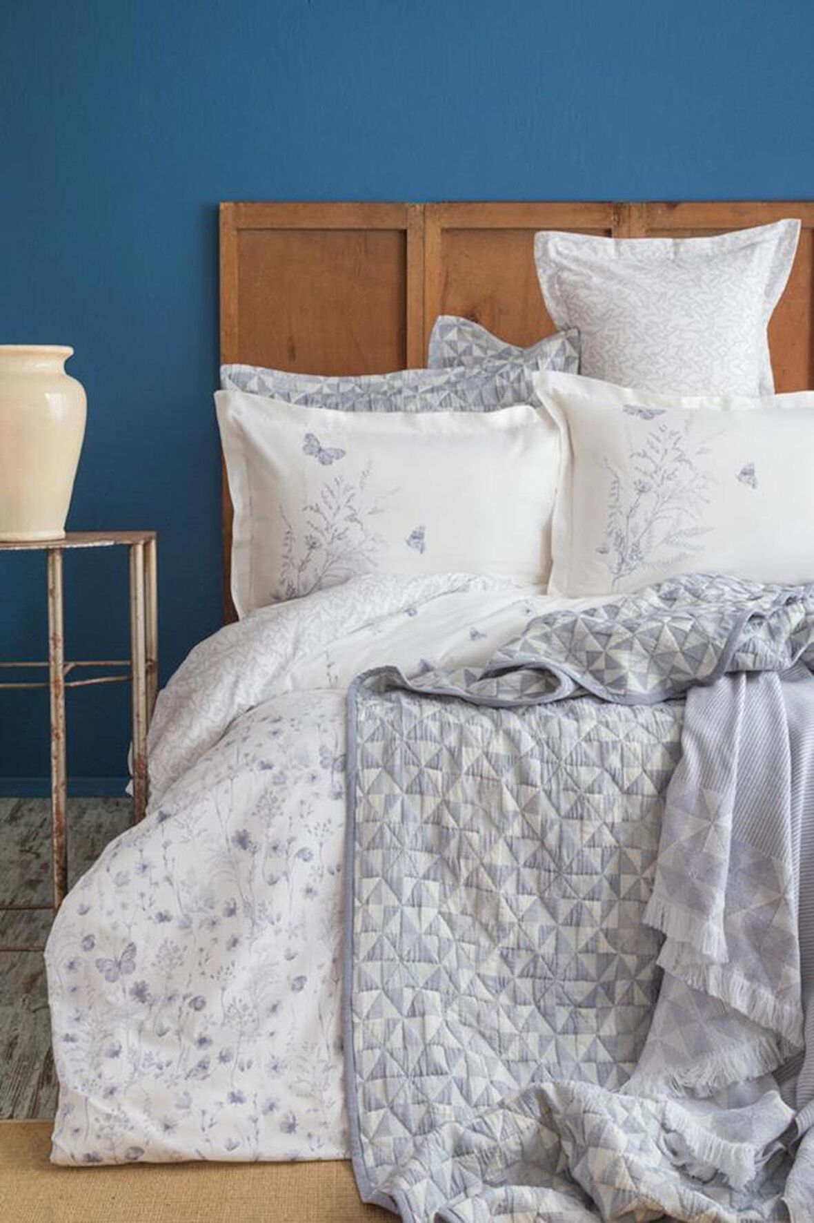 Apricitas Home Çift Kişilik Yatak Örtülü Nevresim Set Liberty Indigo