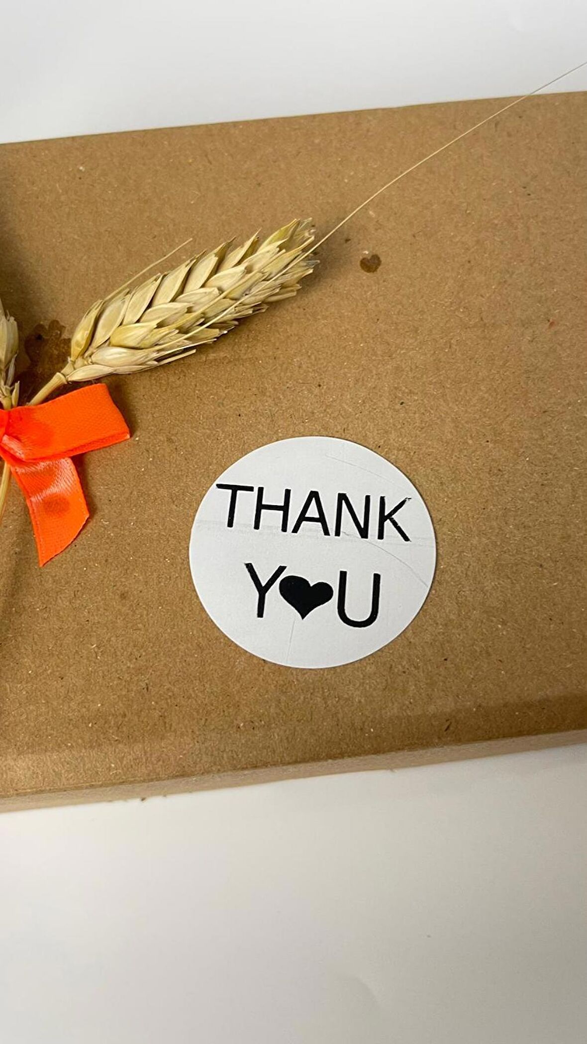 Thank You Kalpli Siyah Yazılı Beyaz Yuvarlak Yapışkanlı Etiket 5x5 cm 100 adet