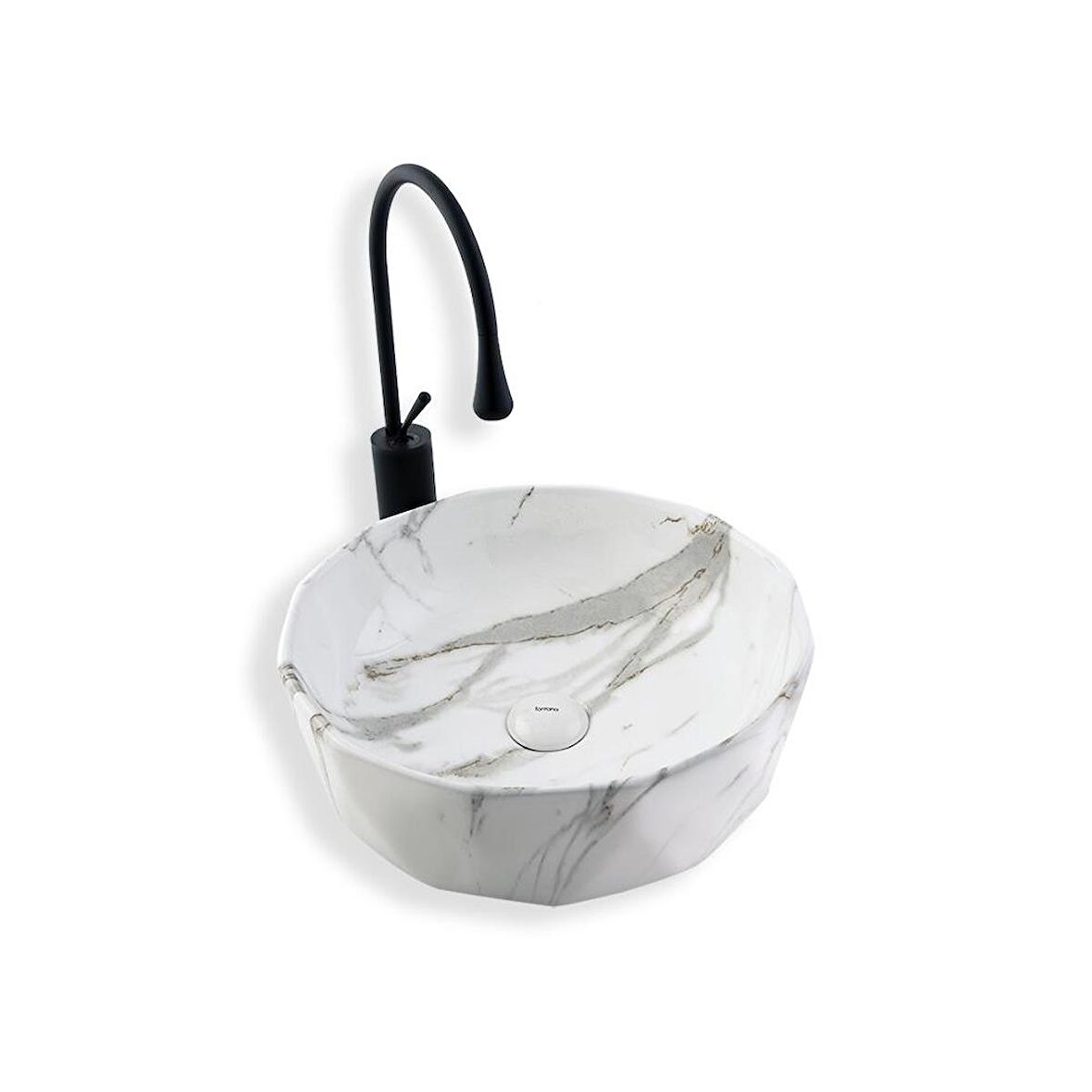 Lena Tezgah Üstü Lavabo Beyaz Mermer E-2110M1