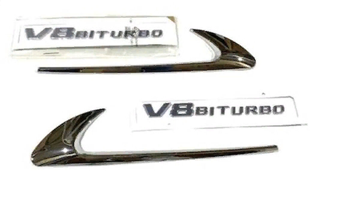 Mercedes V8 Uyumlu Biturbo Yazı Ve Vent Takımı Nikelaj