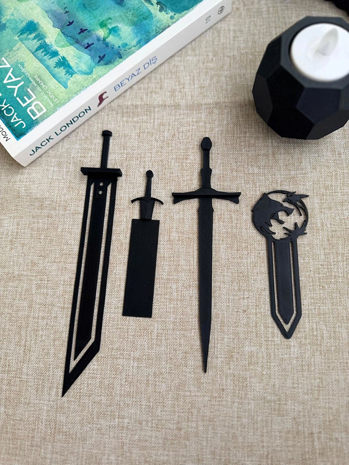 Witcher Kılıç Tasarımlı 4’lü Kitap Ayracı Seti-Kitapseverlere Özel Koleksiyon Set