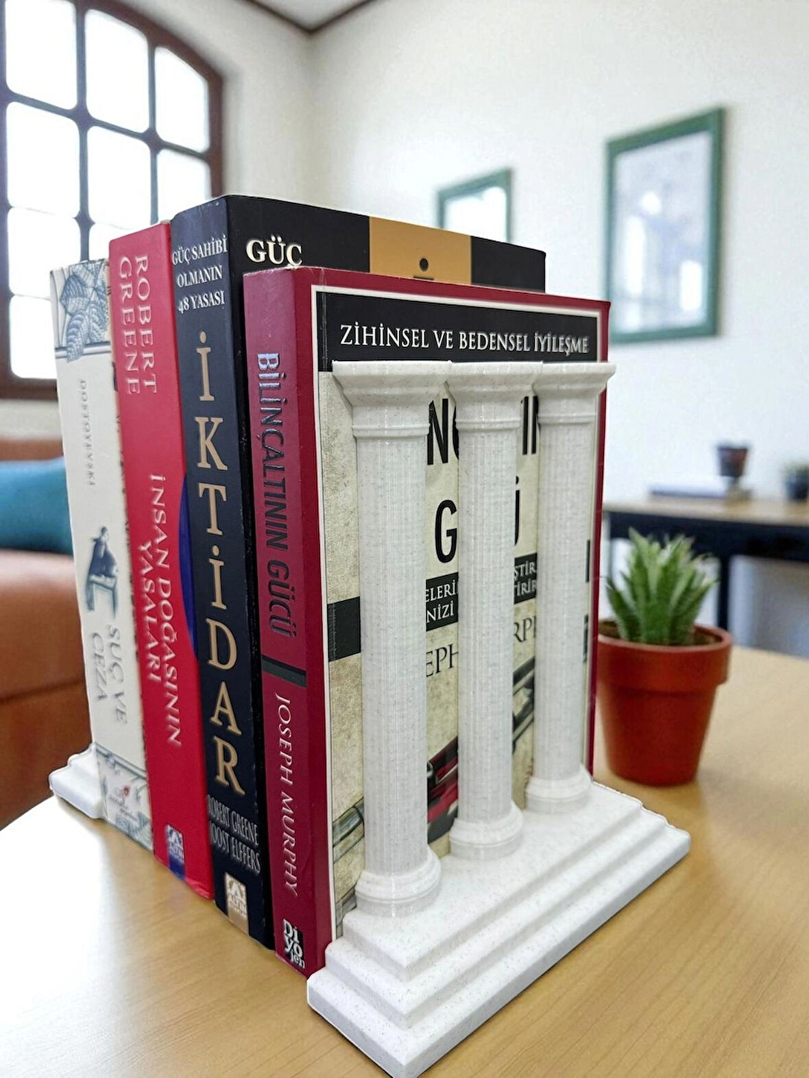 Roma Sütunu Kitap Tutucu – Dekoratif Kitaplık Aksesuarı 2’li Set-Hediyelik Kitaplık Düzenleyici