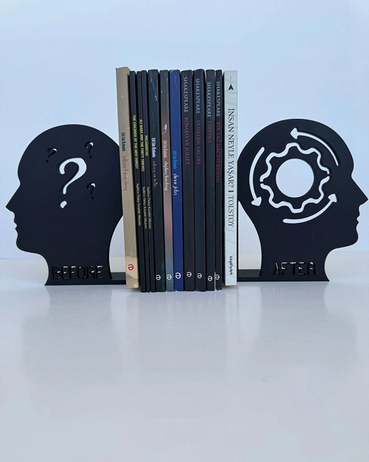 Before After Kitap Tutucu Dekoratif Estetik Kitap Desteği Kitaplık Dekoru