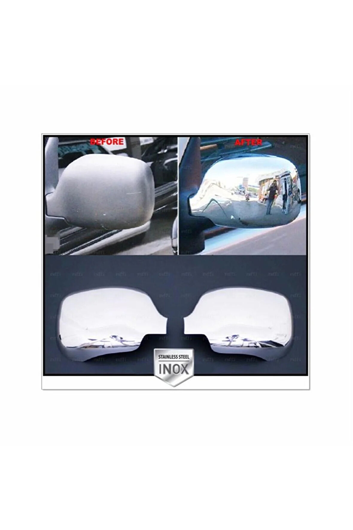 Renault Kangoo Krom Ayna Kapağı 2 Parça 1997-2007 Paslanmaz Çelik