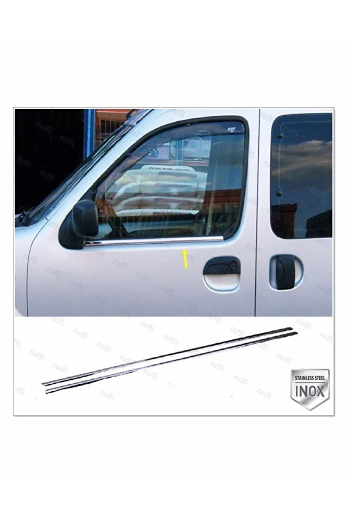 Renault Kangoo Krom Cam Çıtası 2 Prç. 1997-2007 Arası P. Çelik