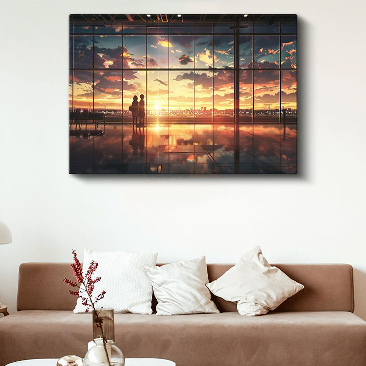 Cam Terminal - Akşam Güneşi Anime Kanvas Tablo