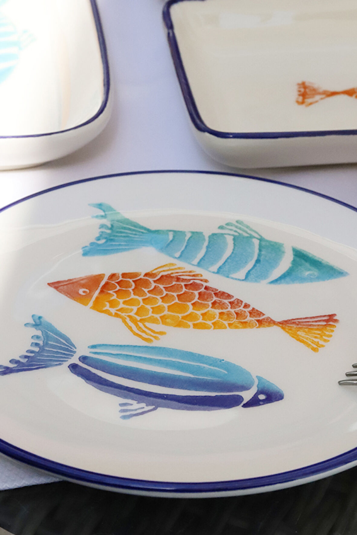 Bodrum fish 6 lı Pasta tabağı 19 Cm.