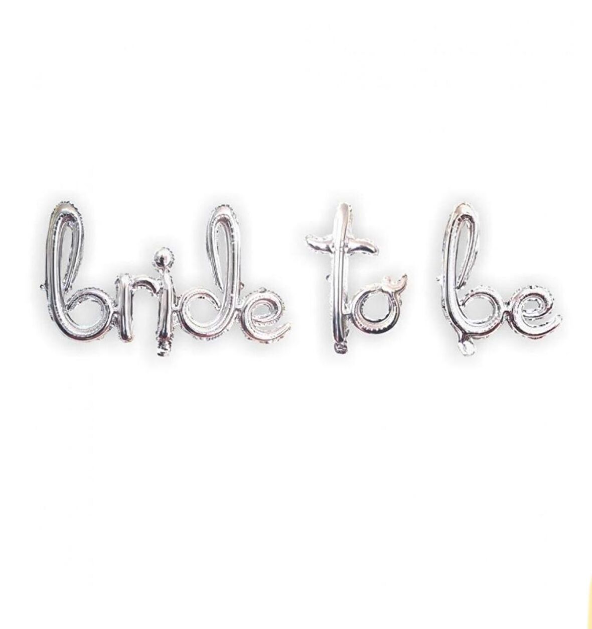 FOLYO BALON BRİDE TO BE HARF BALON GÜMÜŞ İMZA MODELİ (UÇMAYAN)