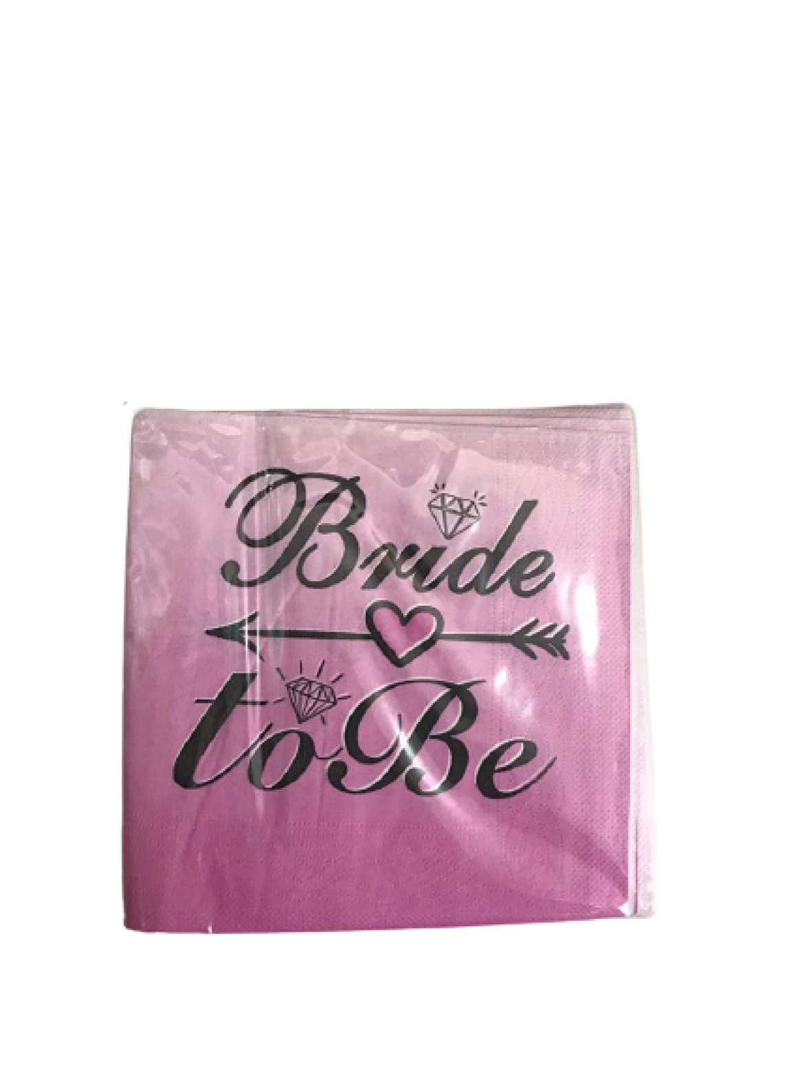 BRİDE TO BE SİYAH PEMBE PEÇETE 16 'LI