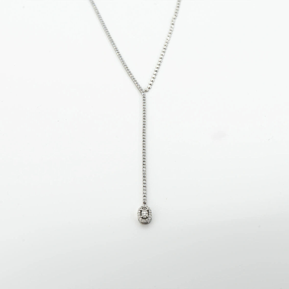 Biem Gümüş Renk Su Yolu Zirkon Taşlı Y Kolye