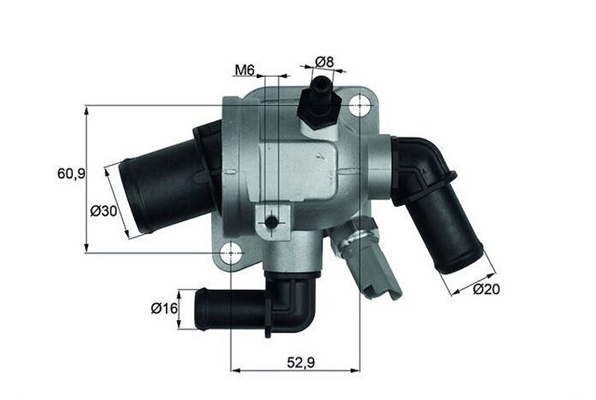 TERMOSTAT KMP. (88C) DOBLO FIORINO LINEA PUNTO CORSA D ASTRA H COMBO 1.3JTD CDTİ (MÜŞÜRLÜ)
