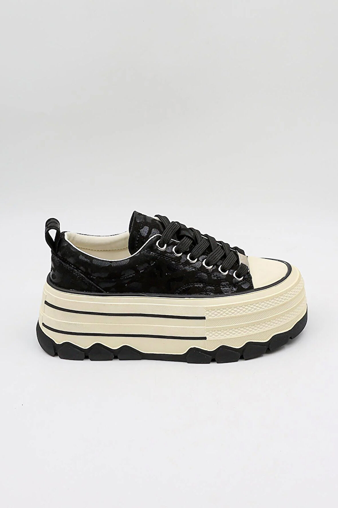 KristeBell İthal Özel Seri Kadın Dolgu Taban Sneaker Ayakkabı KB1015 - Siyah - 36