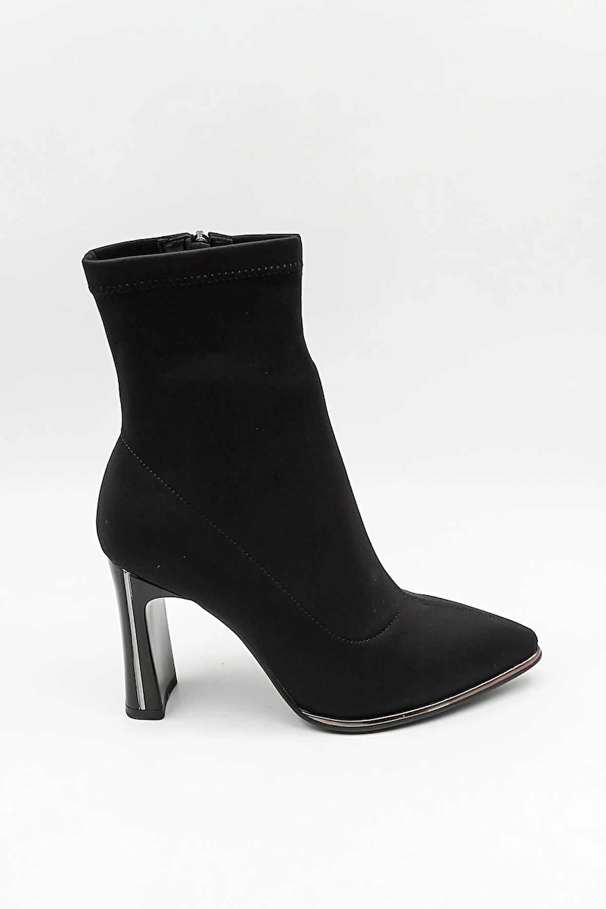 KristeBell İthal Streç Topuklu Kadın Bot KB2516 - Siyah Textıl - 36