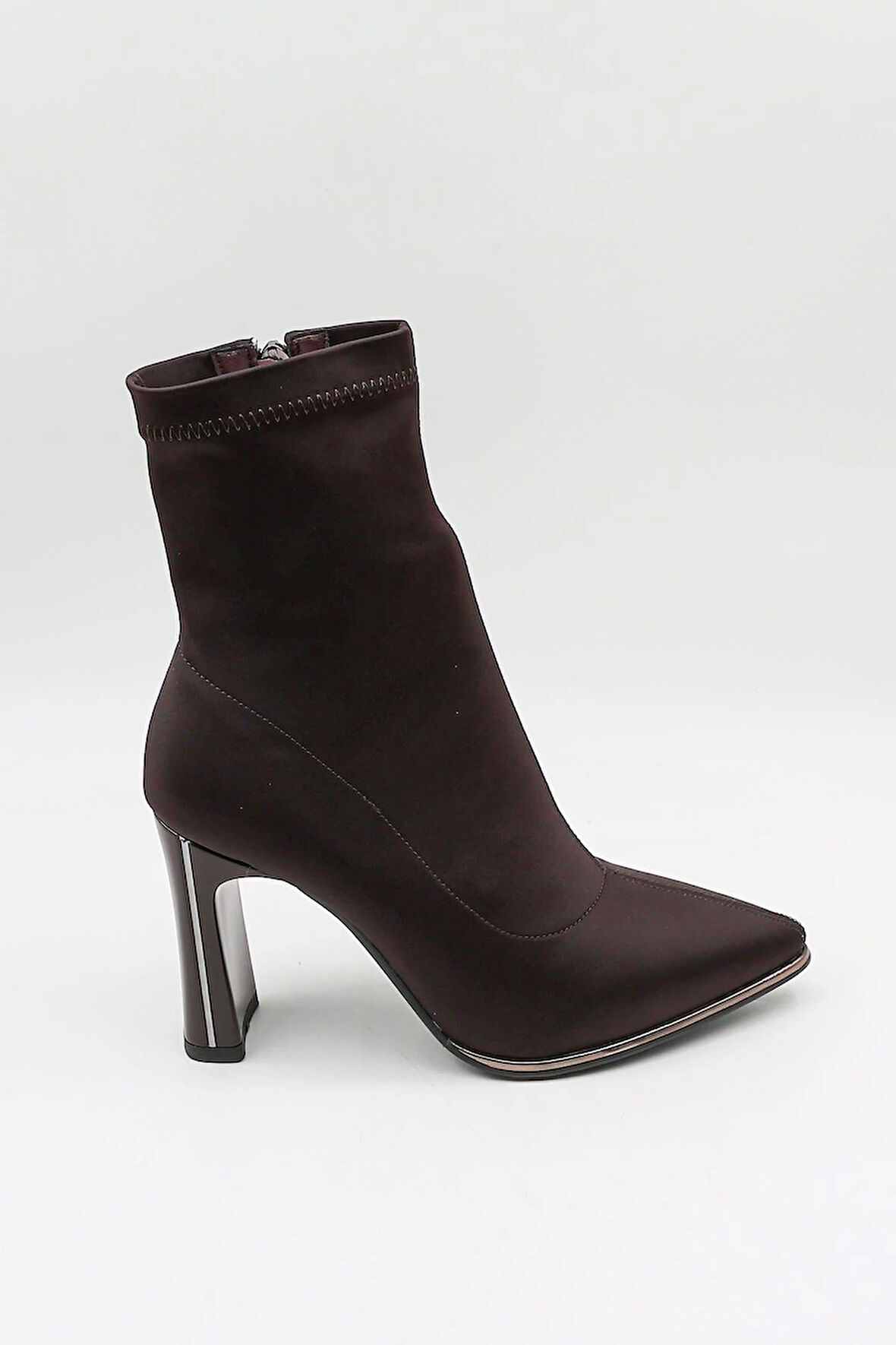 KristeBell İthal Streç Topuklu Kadın Bot KB2516 - Kahve Textıl - 36