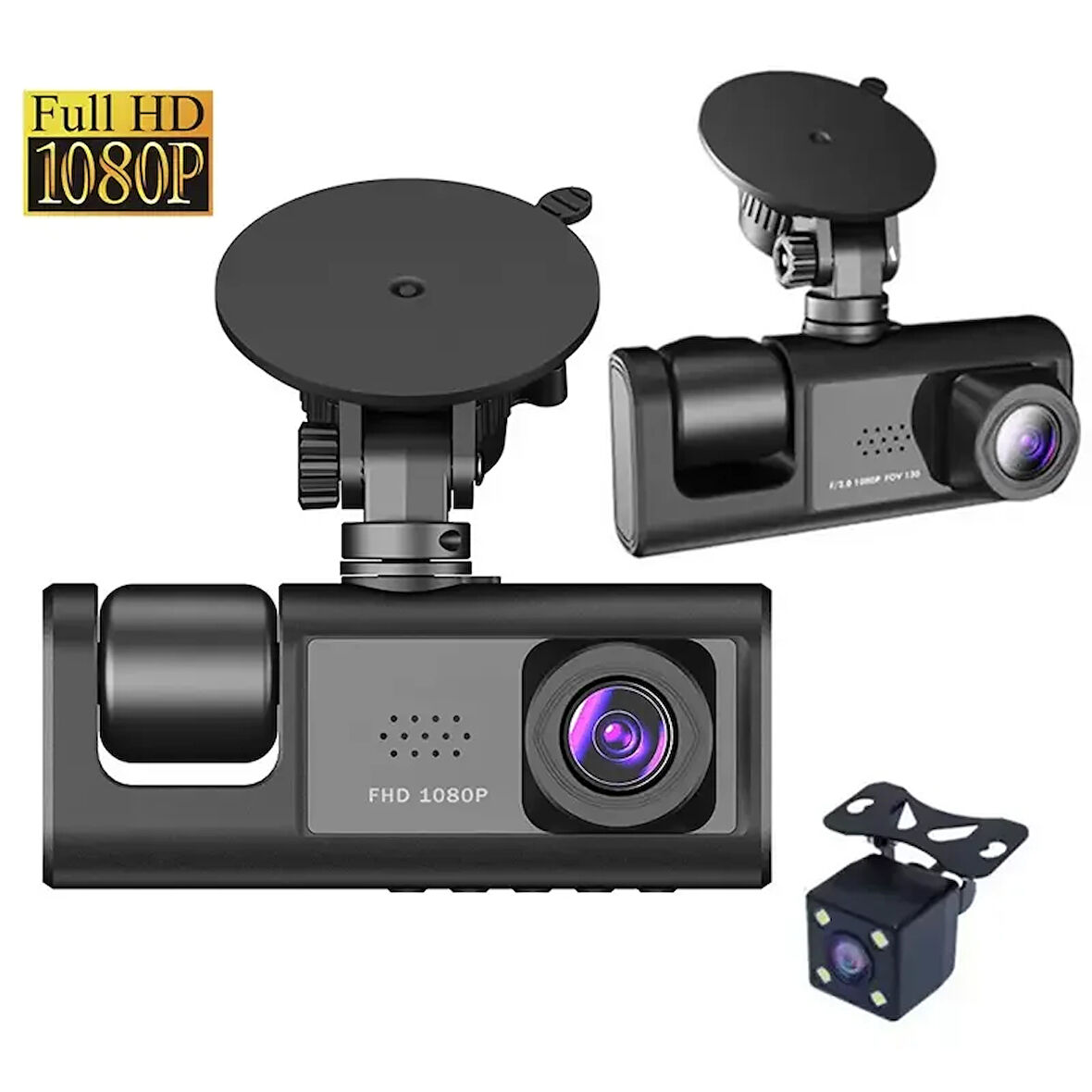 Araç Araba Kamerasi Black Box Traffic Recorder  3 Kameralı (2818)