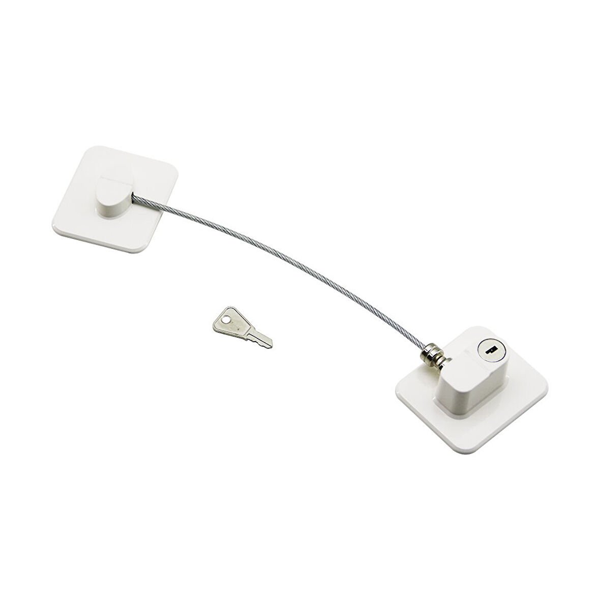 BEYAZ PLAKA   HALATLI  EMNİYET KİLİT  5X6CM YAPIŞKANLI MONTAJ=2PCS PLAKA   HALAT=18.8CM (2818)