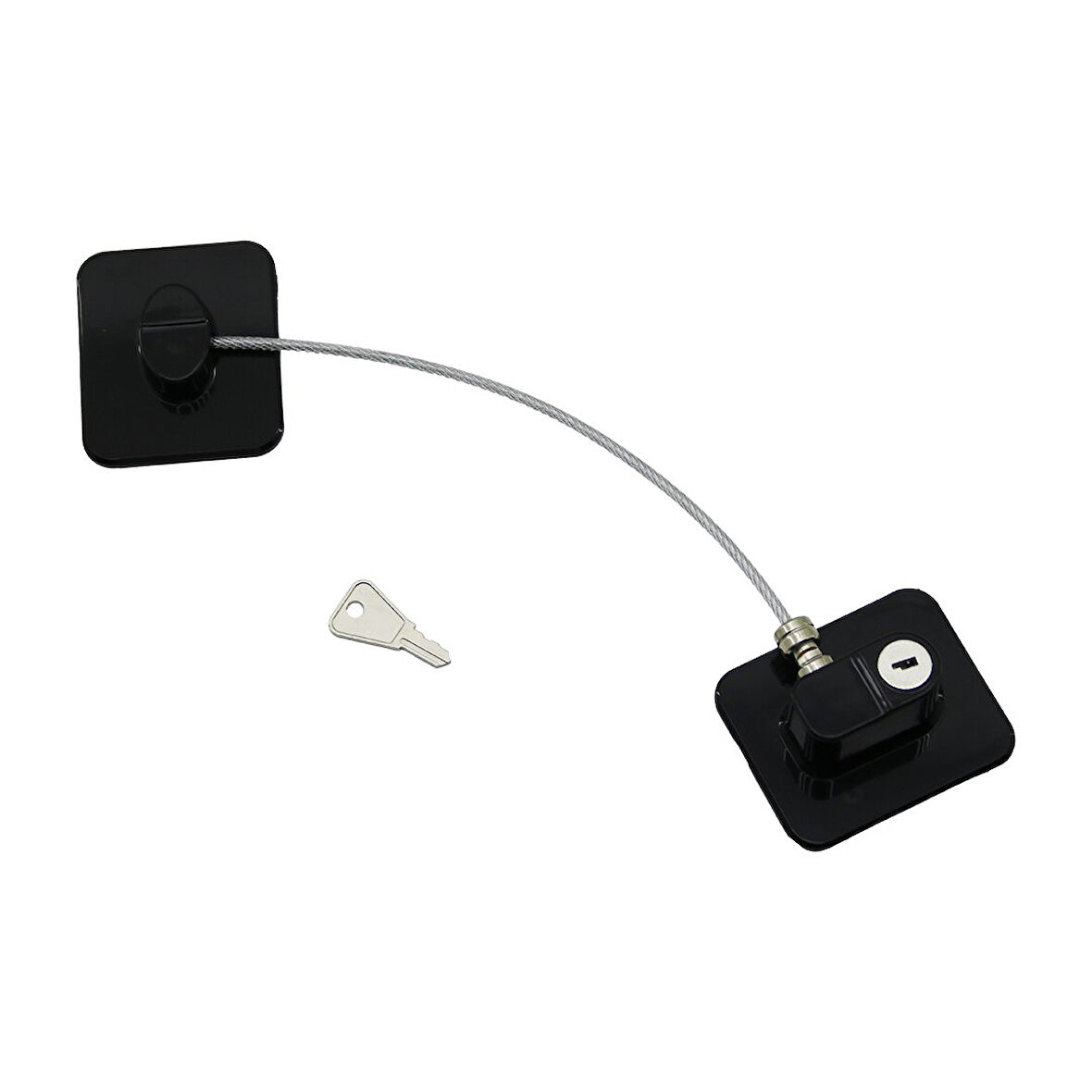 SİYAH PLAKA   HALATLI  EMNİYET KİLİT  5X6CM YAPIŞKANLI MONTAJ=2PCS PLAKA   HALAT=18.8CM (2818)