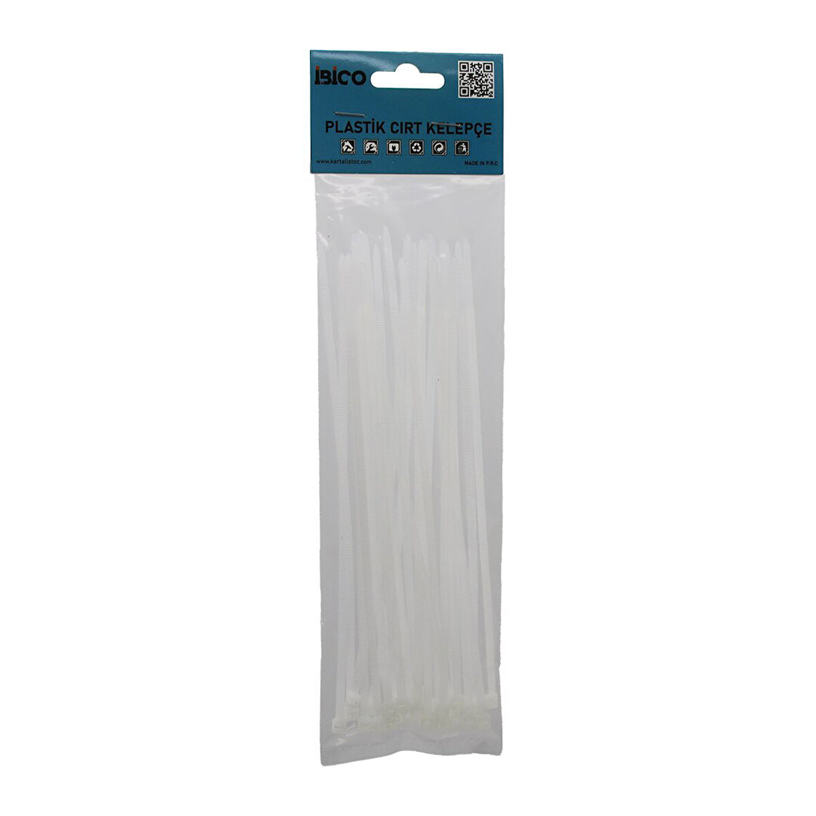 25PCS   BEYAZ   3.6X200MM  PLASTİK CIRT KELEPÇE (2818)