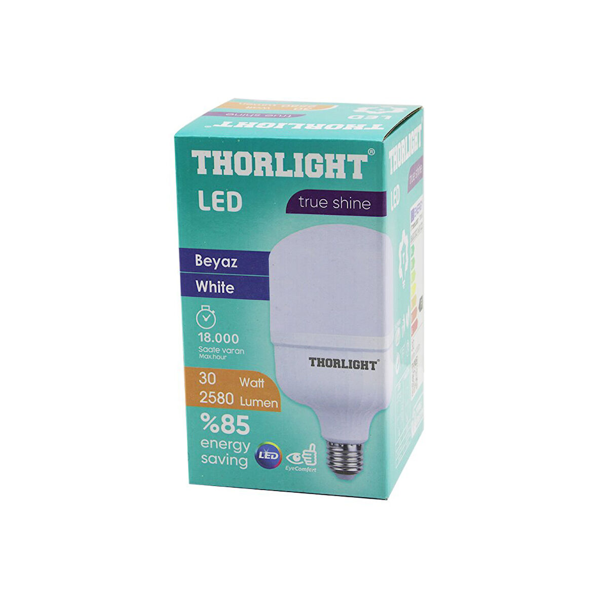 THORLIGHT T-30B  30W  E27 TORCH T-SHAPE  BEYAZ  LED AMPUL  2580 LUMEN - 6400K - 18000 SAAT - 2835 SMD LED (2818)
