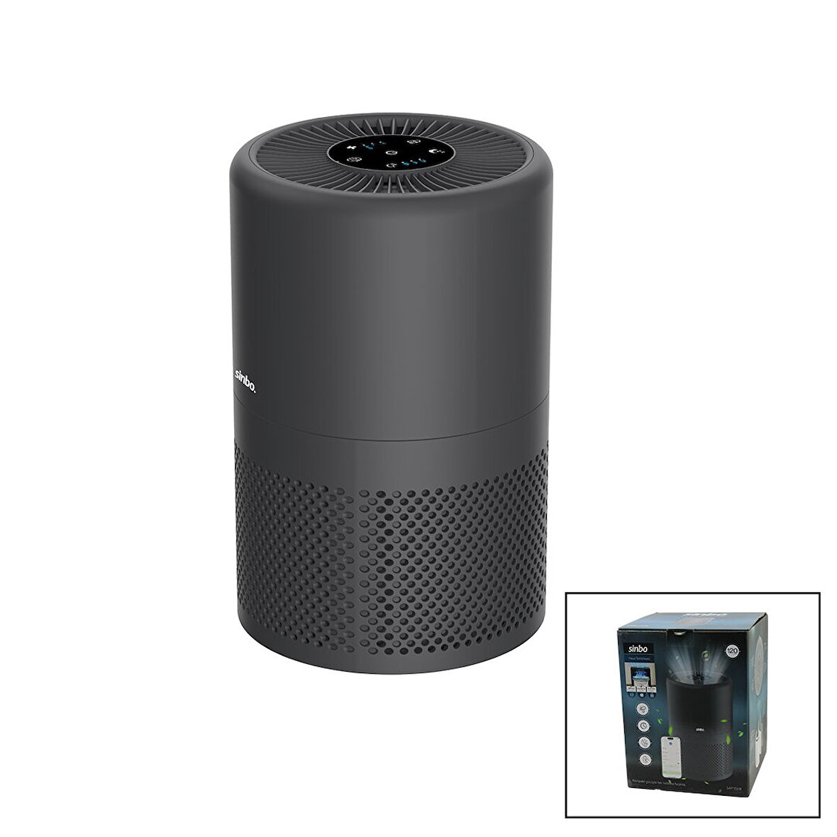 HAVA TEMİZLEME CİHAZI 3 KADEME FİLTRELEME OTOMATİK FAN UV AYDINLATMA SESSİZ UYKU MOD WİFİ UZAKTAN KONTROL SAP-5508 (2818)