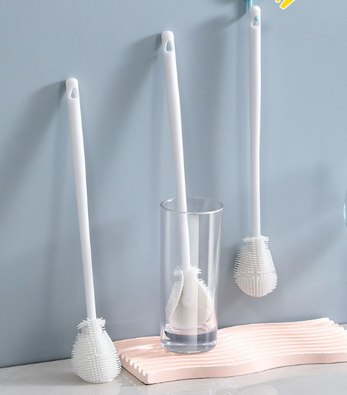 Kavanoz ve Biberon Yıkama Fırçası Silikon Beyaz (2818)