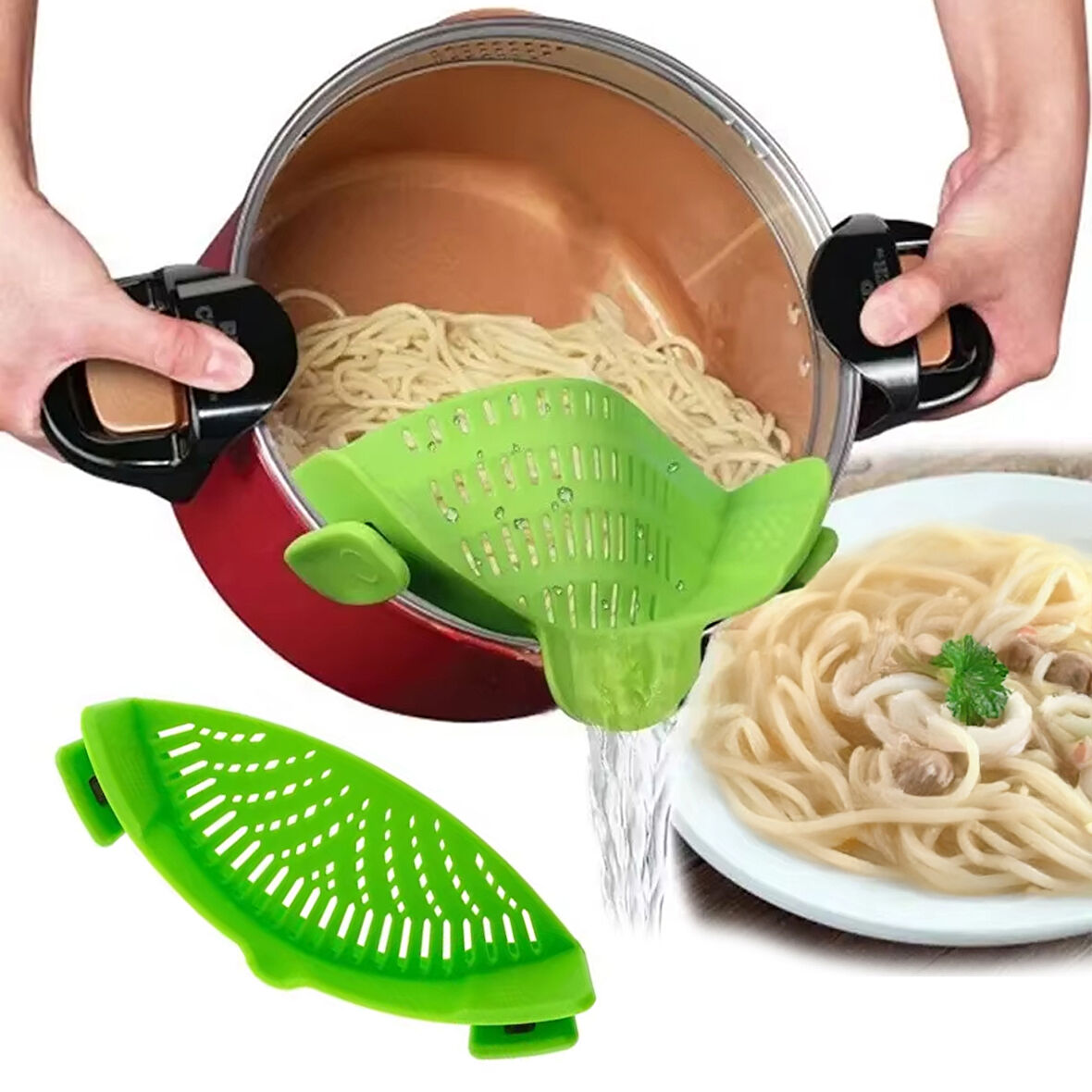 Findit KLİPSLİ SİLİKON TENCERE MAKARNA NOODLE SÜZGECİ ÇOK AMAÇLI 330129