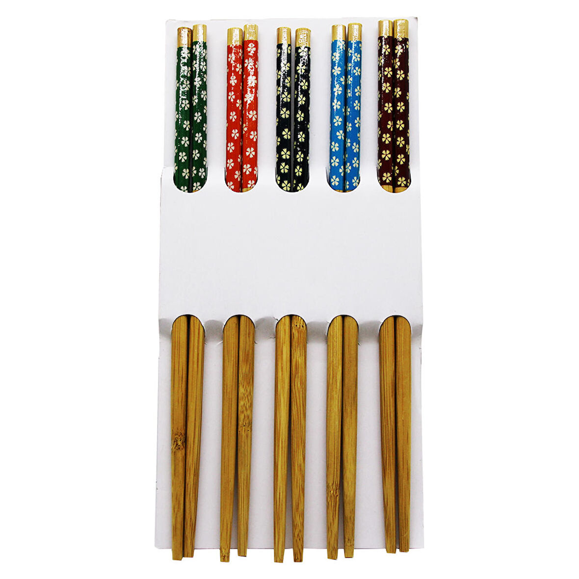 BAMBOO CHOPSTİCKS DESENLİ BAMBU 10 PARÇA  STICK ÇİN ÇUBUK SUŞİ KAŞIK (2818)