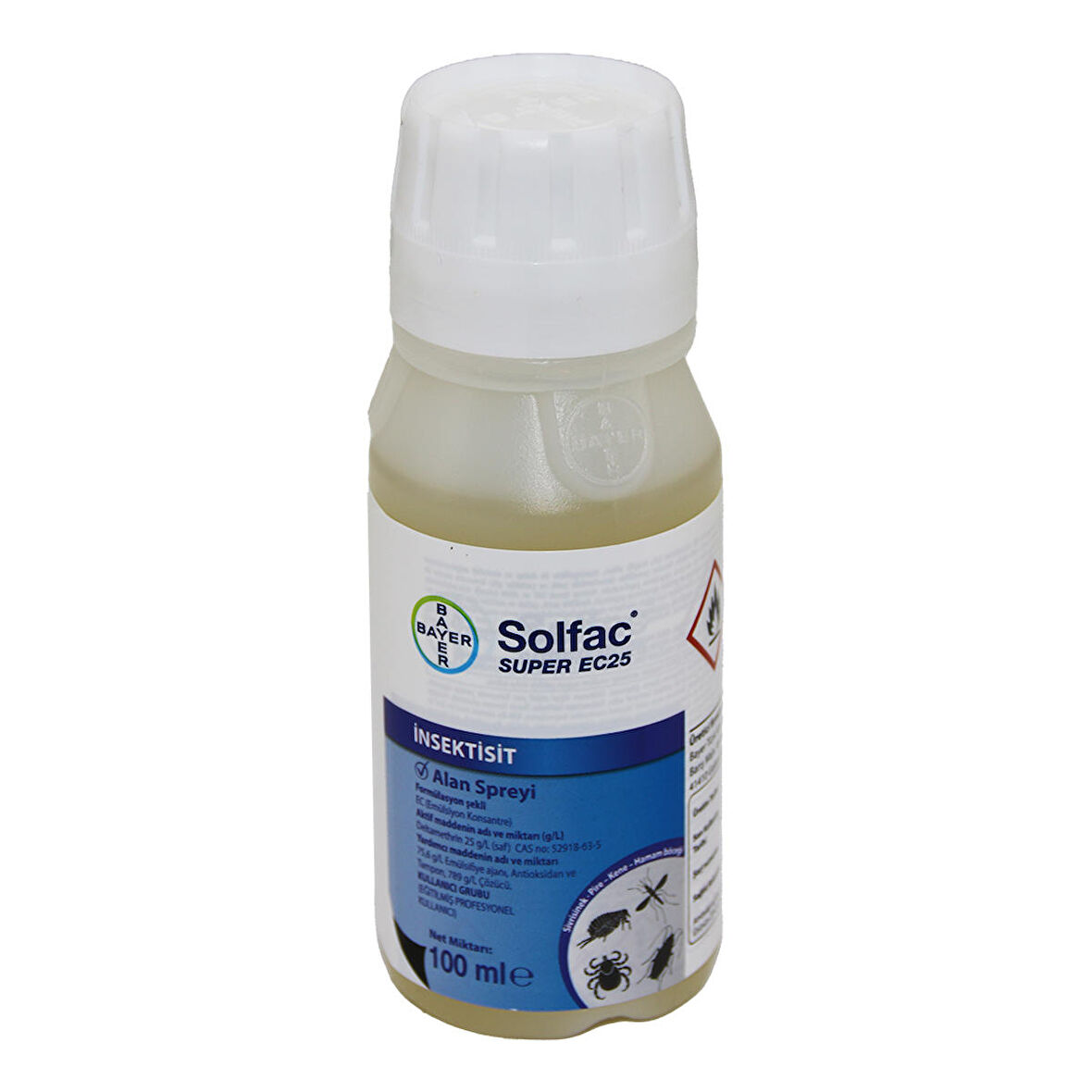 BAYER SUPER EC-25 SOLFAC İNTEKTİSİT S.SİNEK PİRE KENE H.BÖCEK İLAÇ SIVI 100ML (2818)