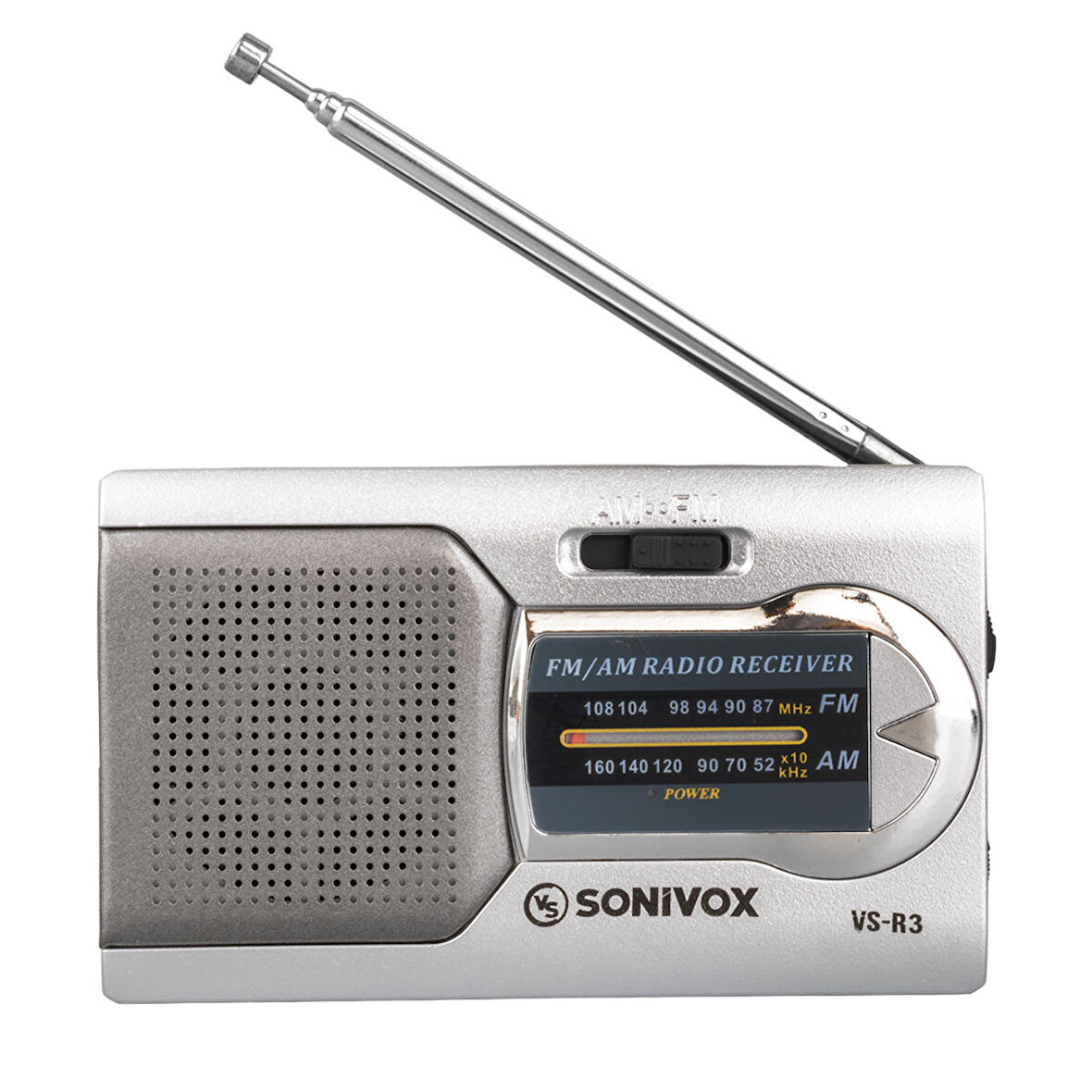 GÜMÜŞ RENK CEP TİPİ ANALOG FM RADYO VS-R3 (2818)