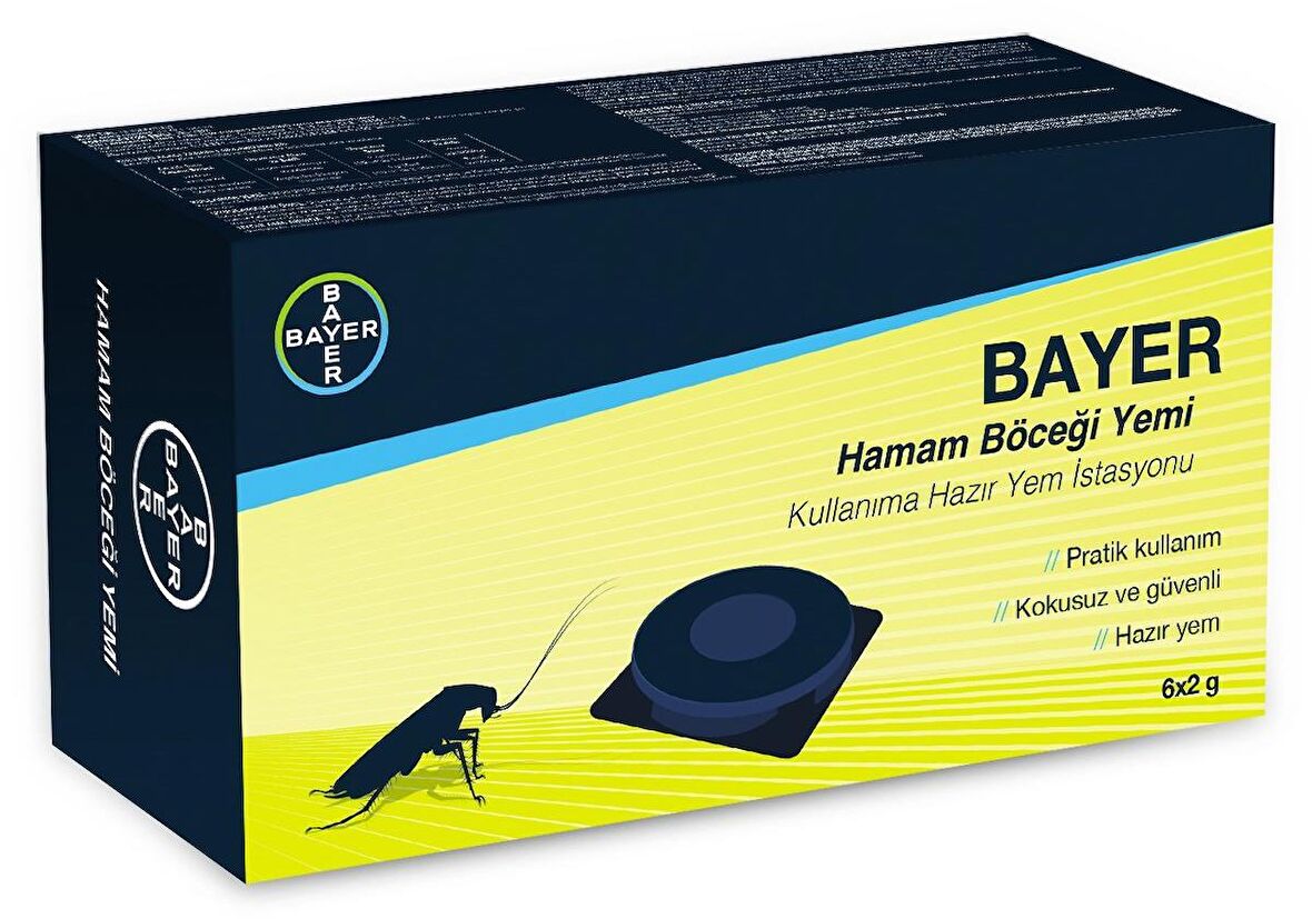 BAYER 6 PARÇA  X 2GR HAMAM BÖCEK YEMİ PLASTİK İSTASYON - YAPIŞKANLI (2818)