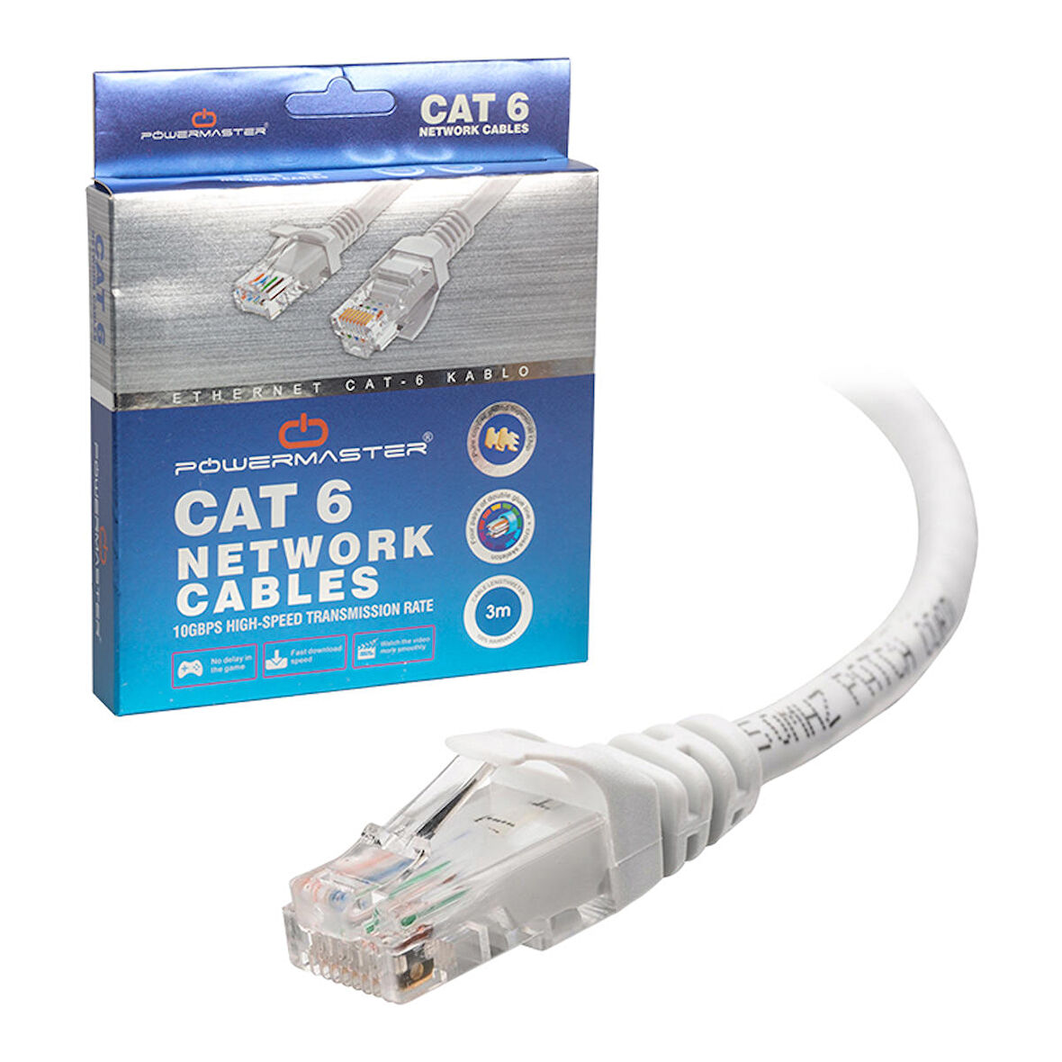 KABLO.CAT6 3 METRE GRİ  KUTULU (2818)