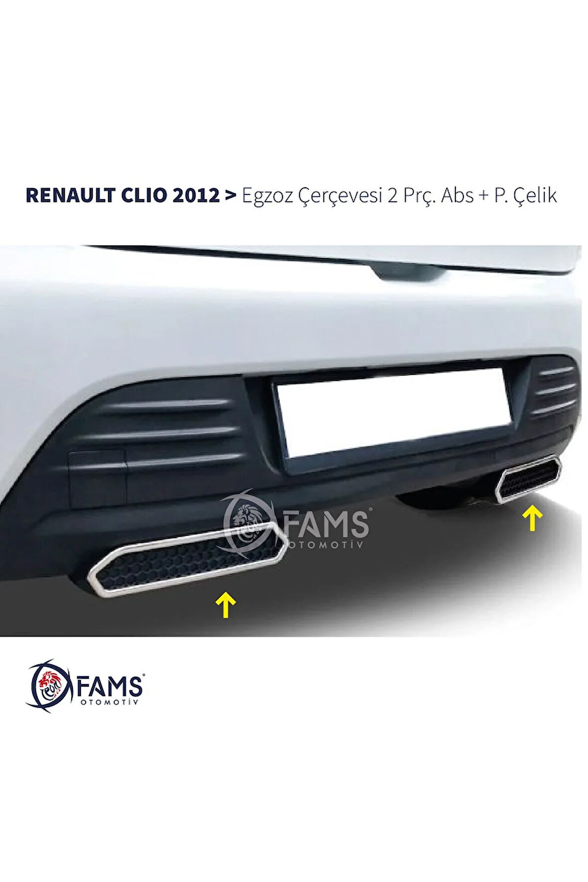 Renault Clio 4 2012> Egzoz Çerçevesi 2 Prç. P.Çelik+ ABS HB