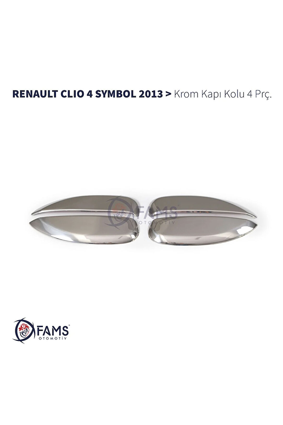 Renault Clio 4 Symbol Uyumlu Krom Kapı Kolu 4 Kapı 2013 Ve Üzeri Paslanmaz Çelik