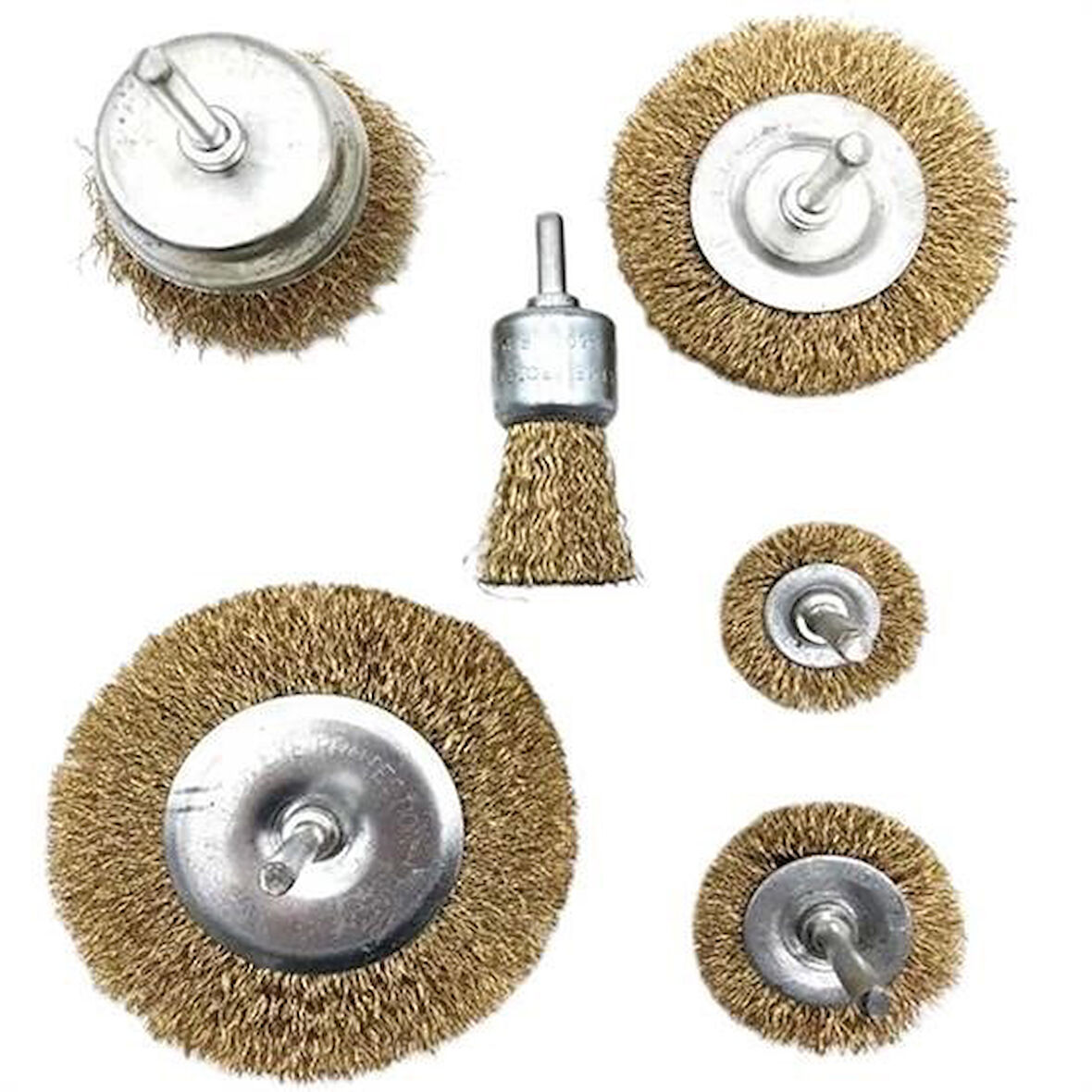 caselka® 6'lı Pimli Tel Fırça Seti Pas Yağ Kir Boya Yapışkan Çözücü