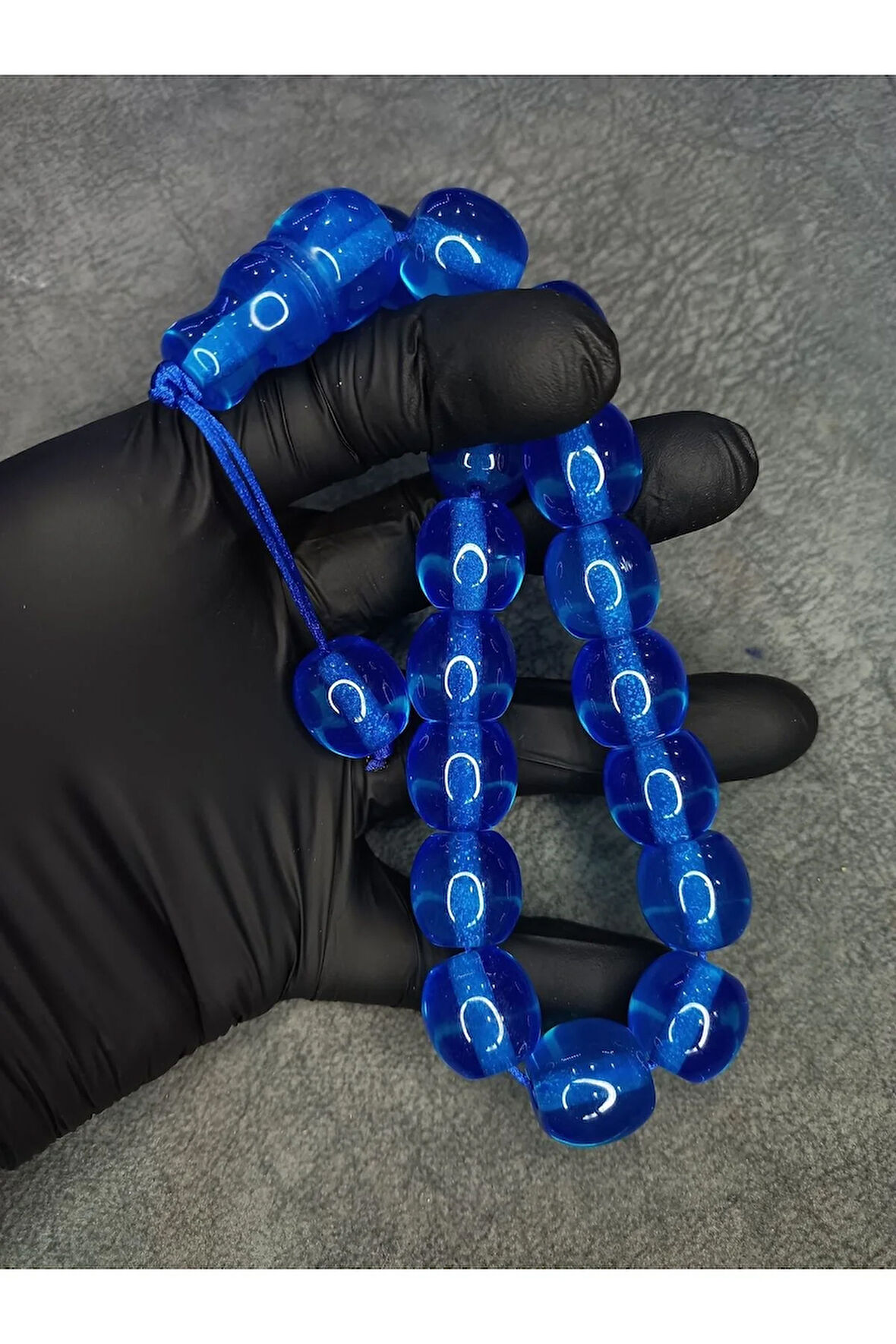 Büyük Boy Üst Düzey Maskot Toz Kehribar Tesbih