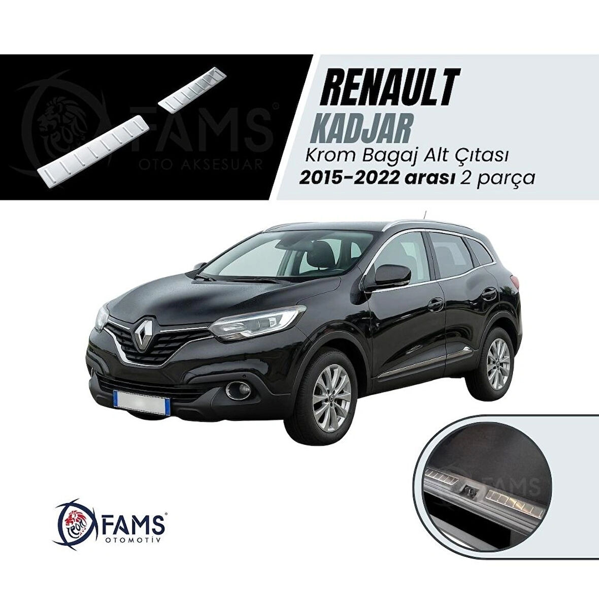 RENAULT KADJAR 2015-2022 Arası Bagaj İç Eşik Koruma 2 Prç. P.Çelik TAŞLI