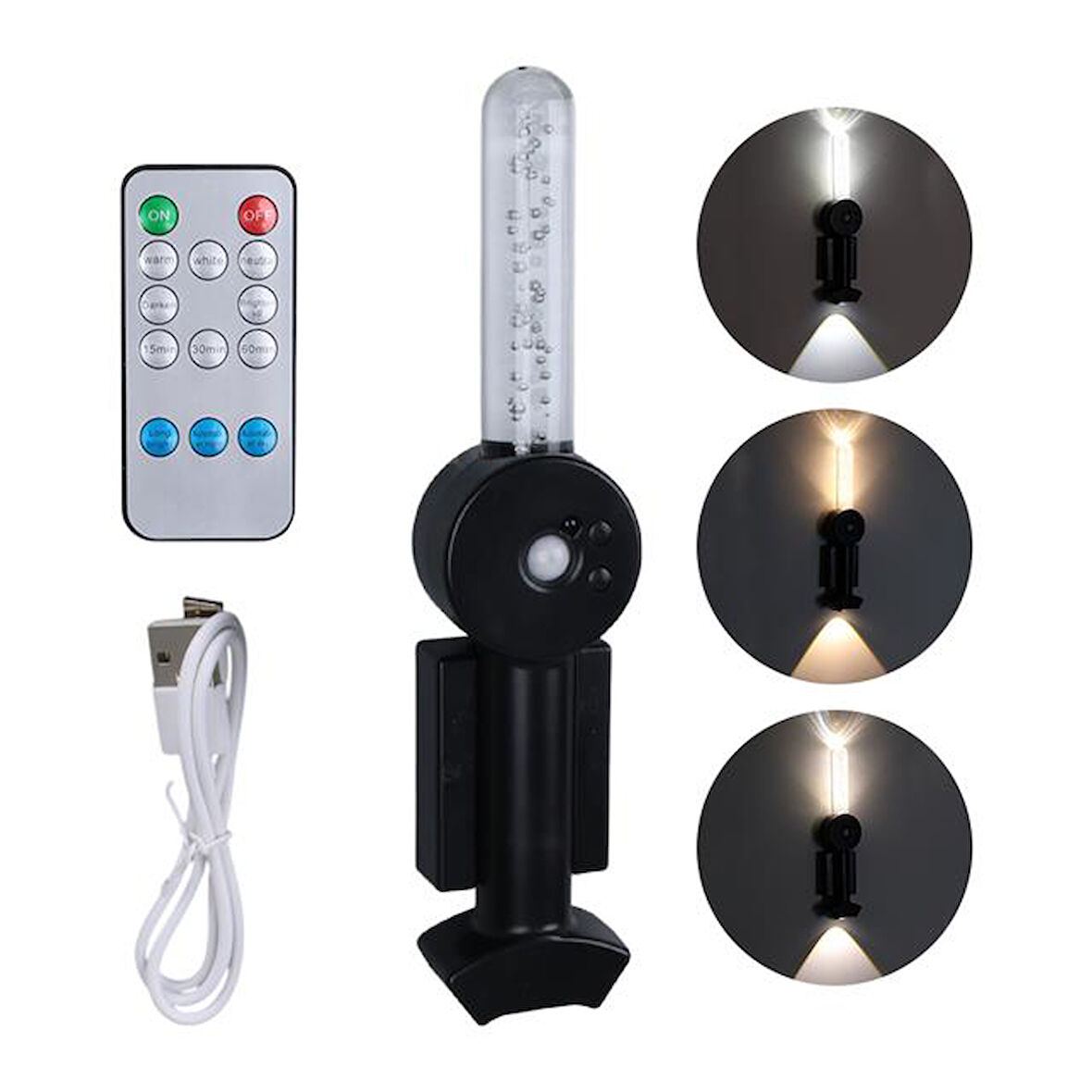 Ledx YD-24060 Mıktanıslı Rgb Renkli Usb Şarjlı 800 Mah 3 Kademeli Işıklı Sensörlü Duvar Aplik