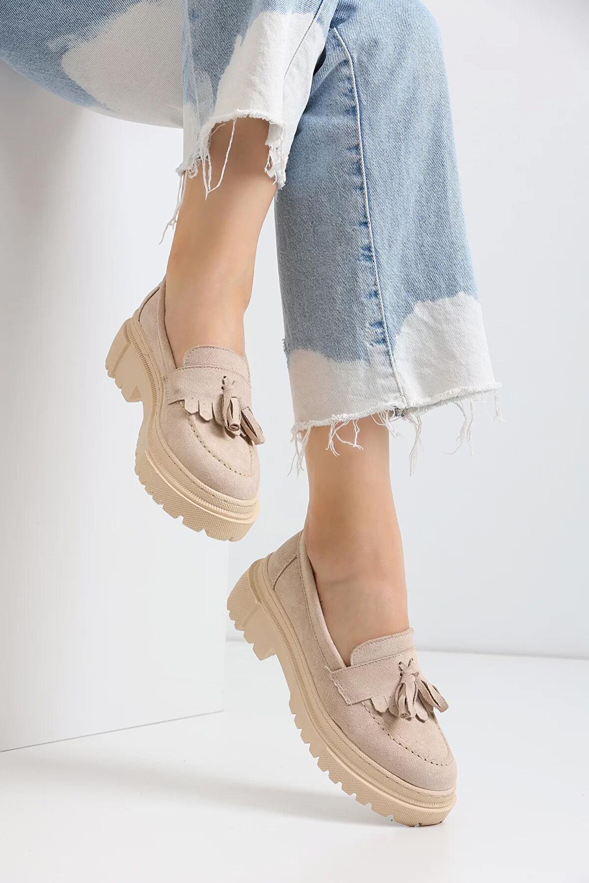 Günlük Kadın Casual PD03 - Bej Süet