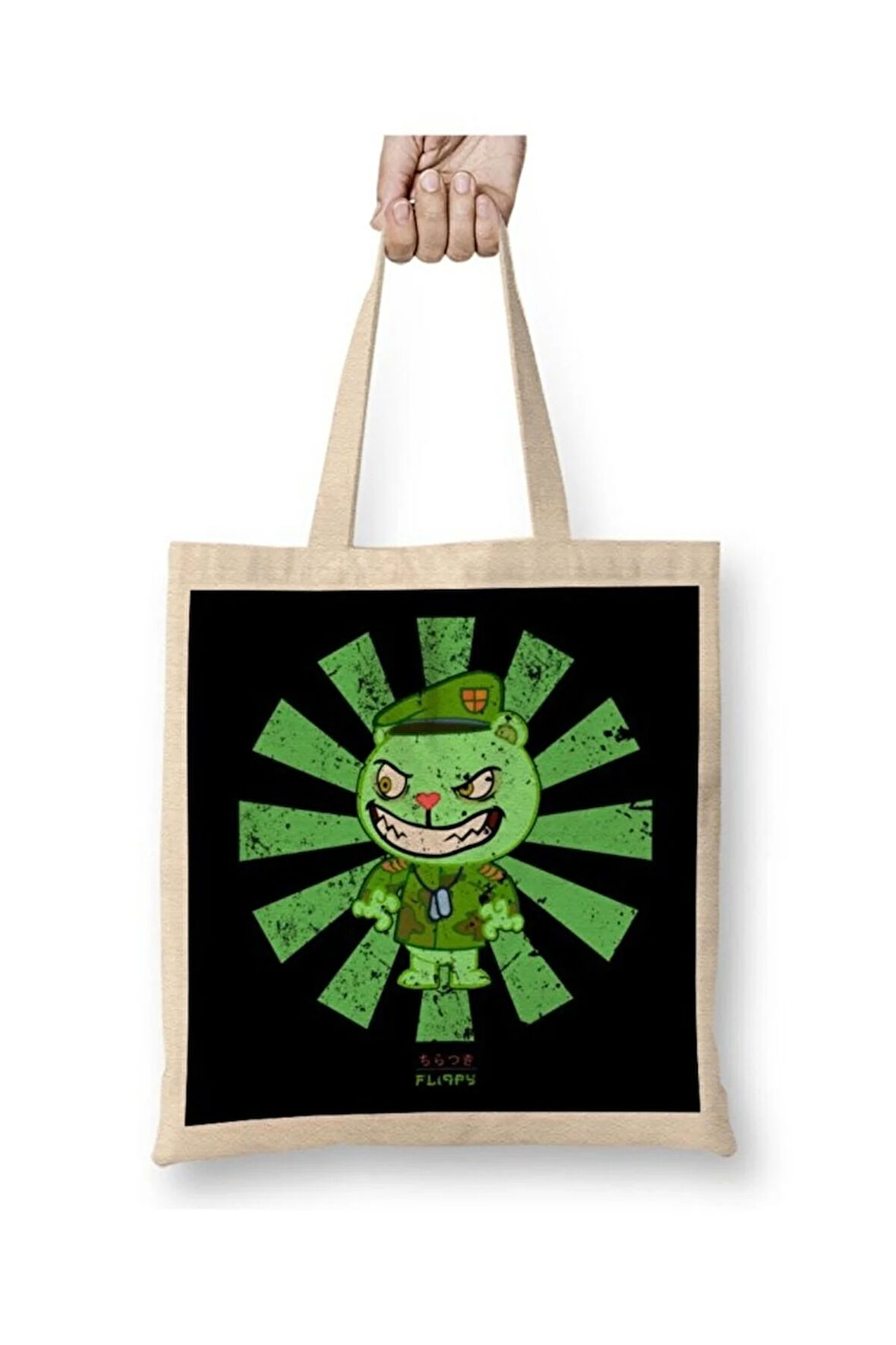 Fliqpy Retro Japanese Flippy Happy Tree Friends Bez Çanta Uzun Saplı