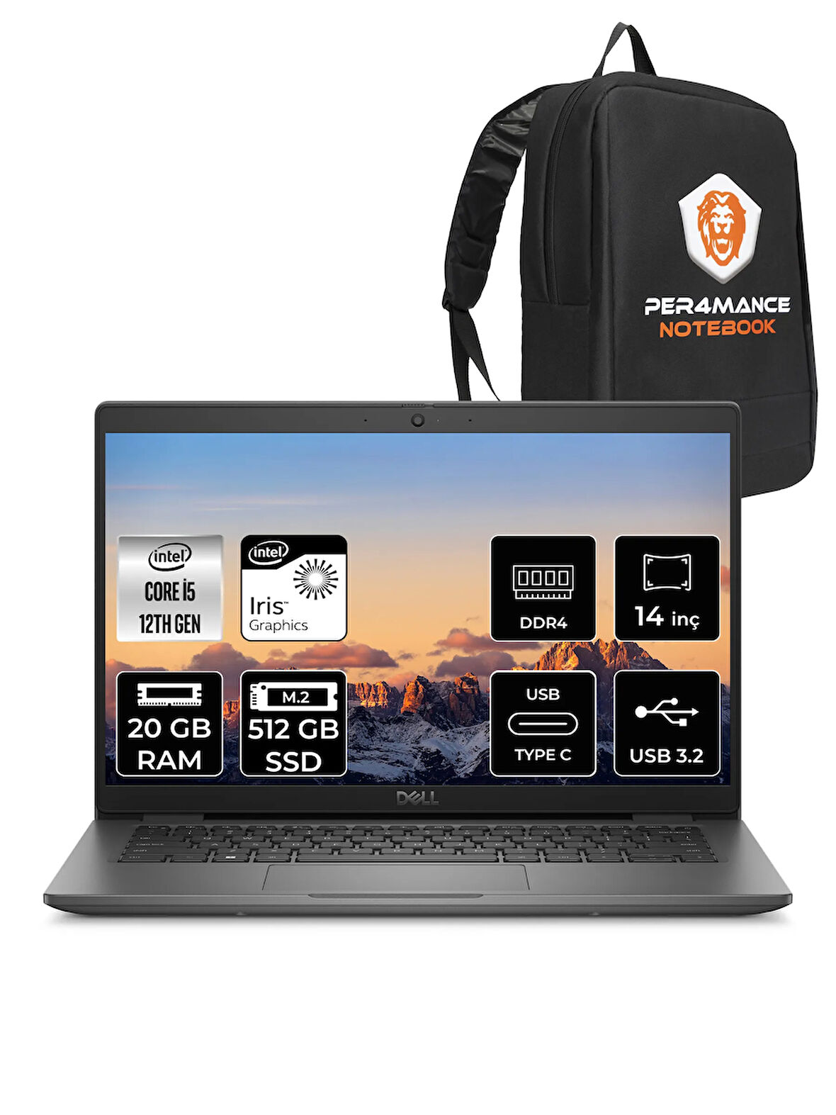 Dell Latitude 3440 i5-1235U 20GB RAM 512GB SSD 14'' FHD FDOS Dizüstü Bilgisayar & PER4 ÇANTA 