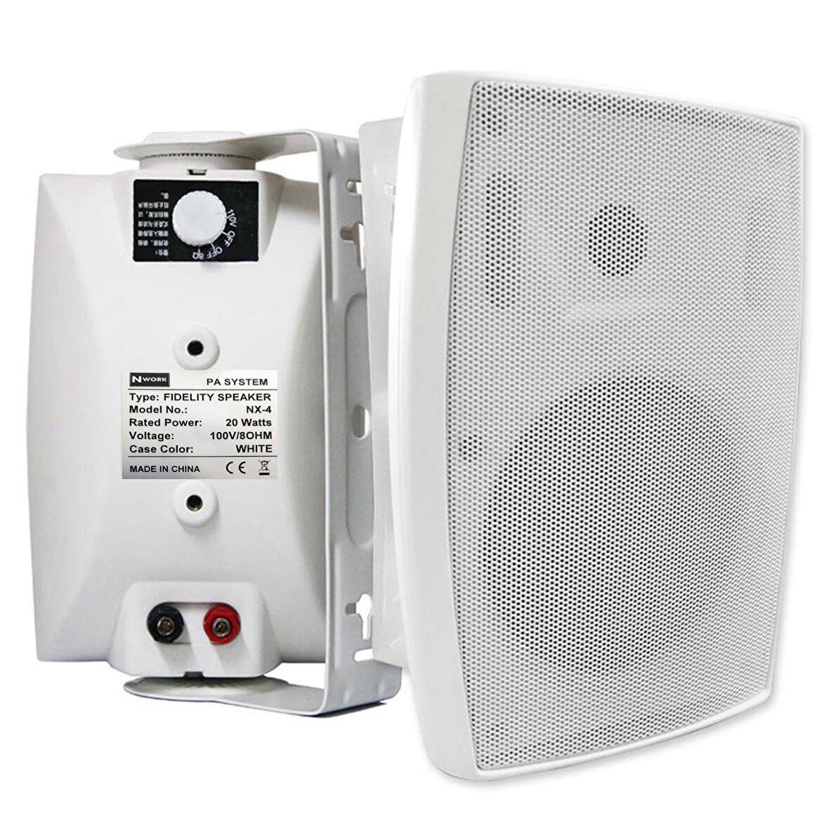 NWORK NX-4 Sütun Hoparlör 10cm 20 Watt Trafolu Beyaz 1 Adet