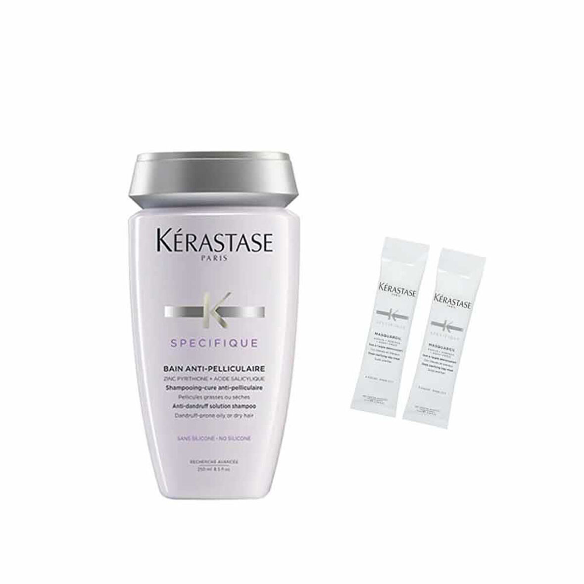 Kerastase Bain Anti-Pelliculaire Kepeğe Karşı Şampuan 250 ml + Saç Banyosu Öncesi Kil Maskesi 2 x 10 ml
