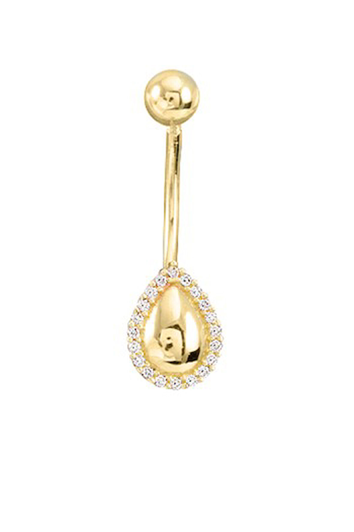 Altın Damla Model Göbek Piercingi
