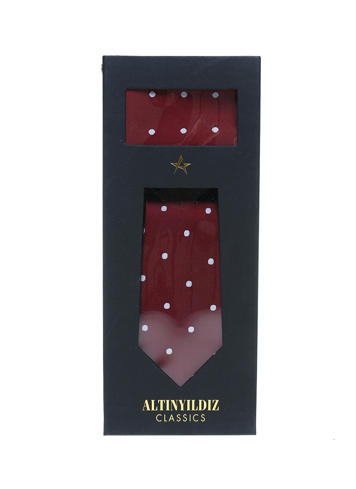 Altınyıldız Classics Beyaz - Bordo Erkek Kravat Mendil Tk 4A2122100502